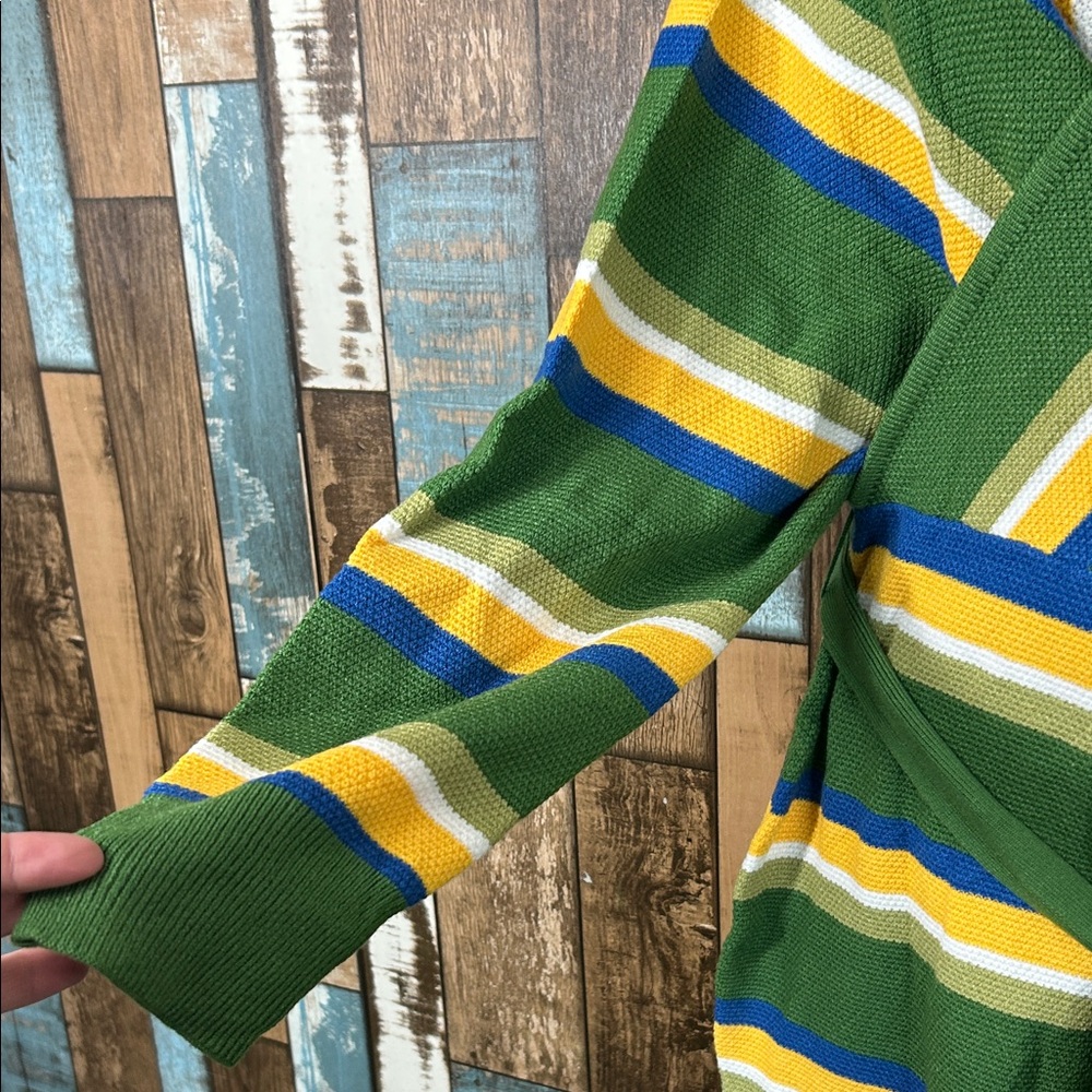 Striped belted Wrap mini Dress - Picture 6 of 16